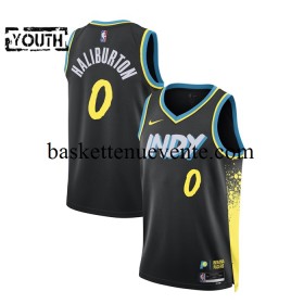 Maillot Basket Indiana Pacers Tyrese Haliburton 0 2023-2024 Nike City Edition Noir Swingman - Enfant